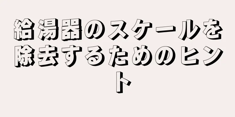 給湯器のスケールを除去するためのヒント