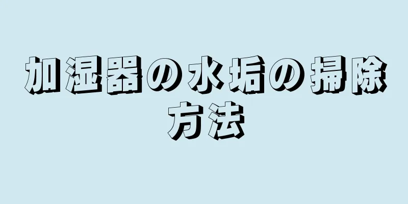 加湿器の水垢の掃除方法