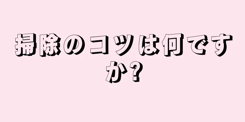 掃除のコツは何ですか?