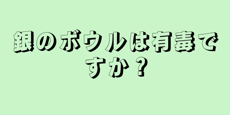 銀のボウルは有毒ですか？