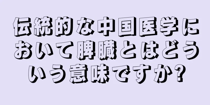 伝統的な中国医学において脾臓とはどういう意味ですか?