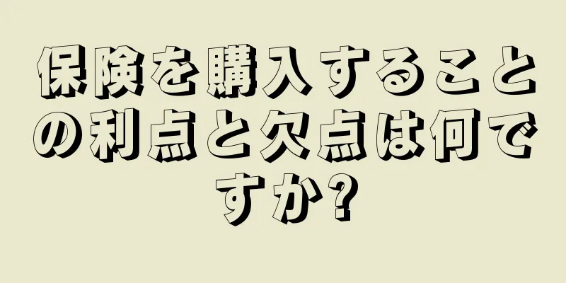 保険を購入することの利点と欠点は何ですか?