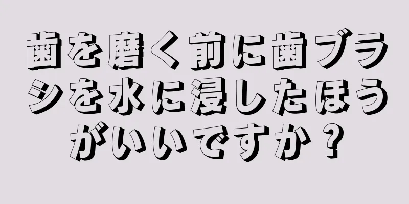 歯を磨く前に歯ブラシを水に浸したほうがいいですか？