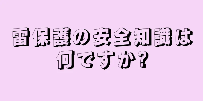 雷保護の安全知識は何ですか?