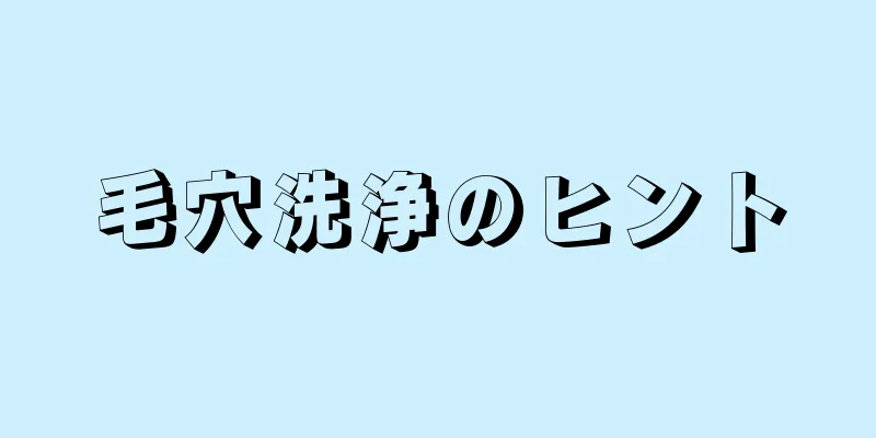 毛穴洗浄のヒント