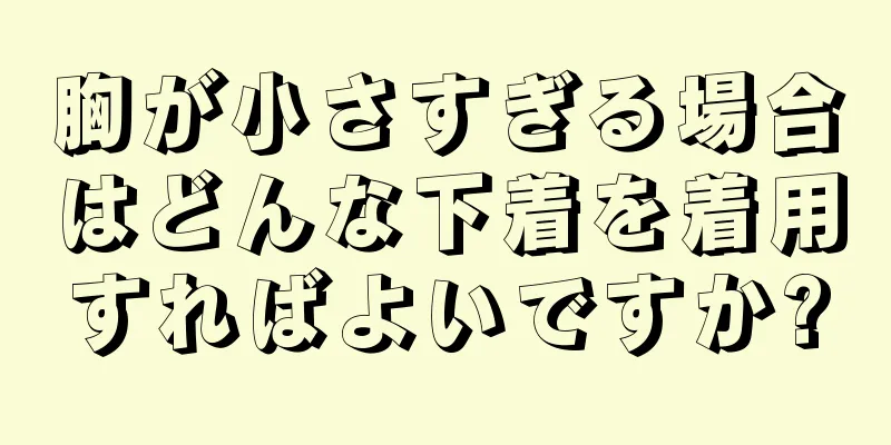 胸が小さすぎる場合はどんな下着を着用すればよいですか?