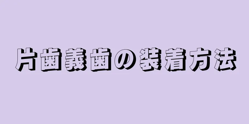 片歯義歯の装着方法