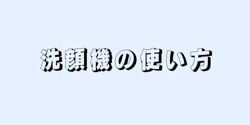 洗顔機の使い方