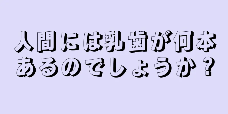 人間には乳歯が何本あるのでしょうか？