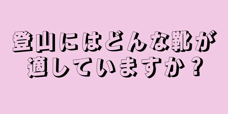 登山にはどんな靴が適していますか？