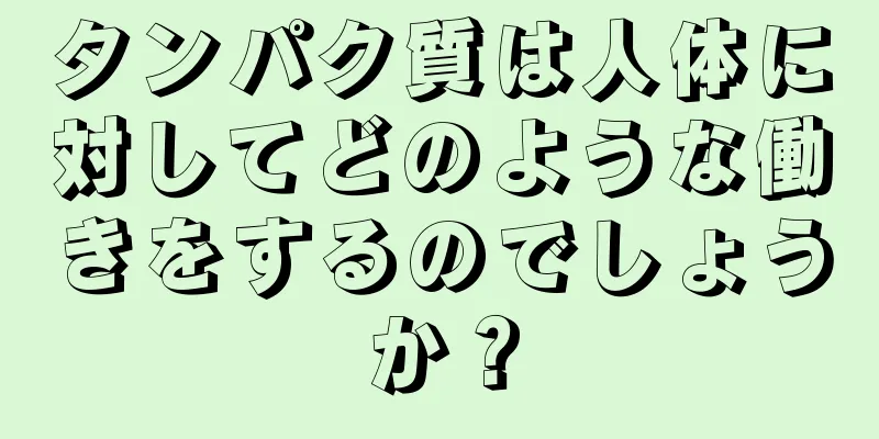 タンパク質は人体に対してどのような働きをするのでしょうか？