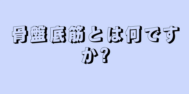 骨盤底筋とは何ですか?