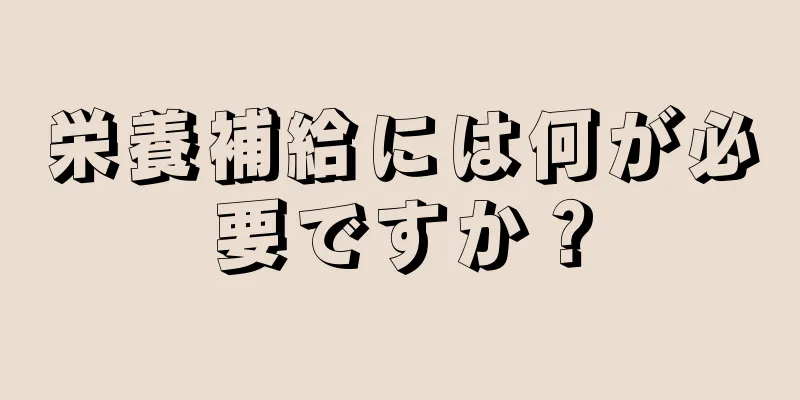 栄養補給には何が必要ですか？