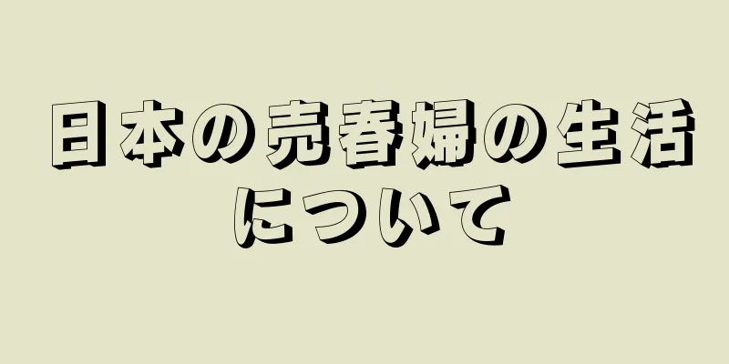 日本の売春婦の生活について