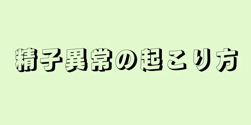 精子異常の起こり方