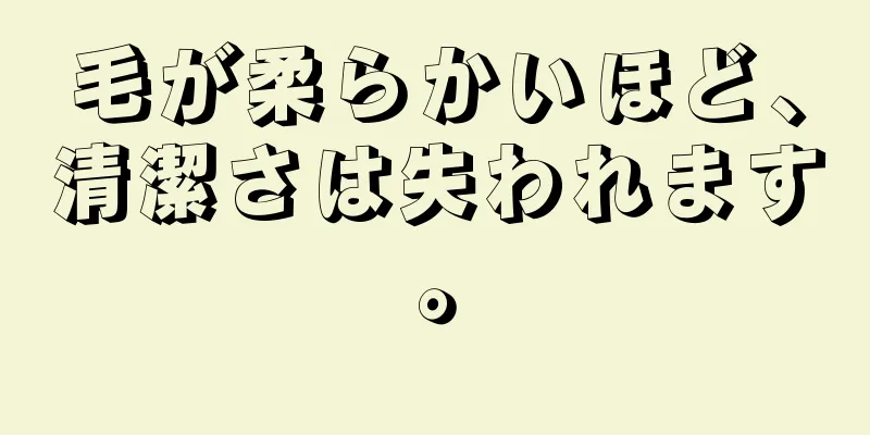 毛が柔らかいほど、清潔さは失われます。