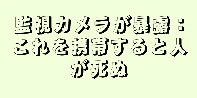 監視カメラが暴露：これを携帯すると人が死ぬ