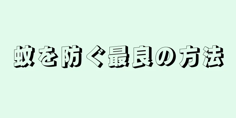 蚊を防ぐ最良の方法