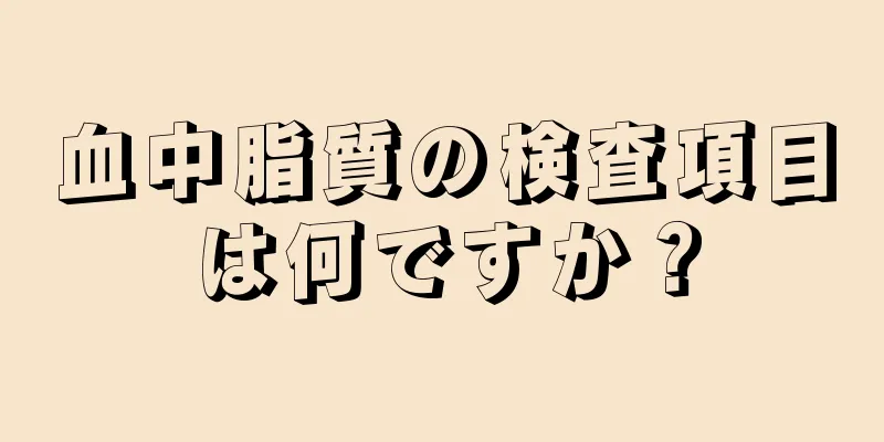 血中脂質の検査項目は何ですか？