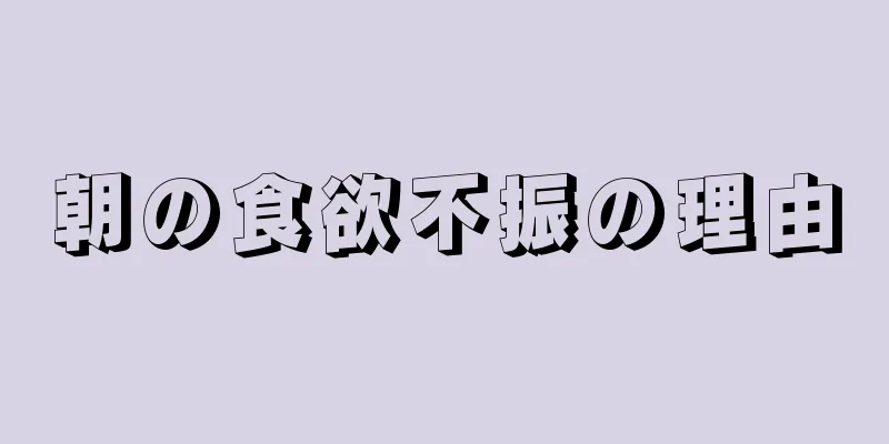 朝の食欲不振の理由