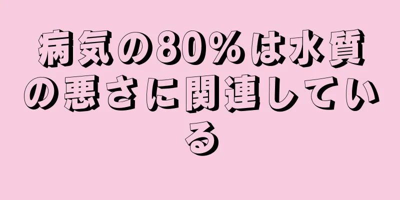 病気の80％は水質の悪さに関連している