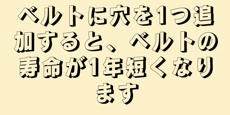 ベルトに穴を1つ追加すると、ベルトの寿命が1年短くなります