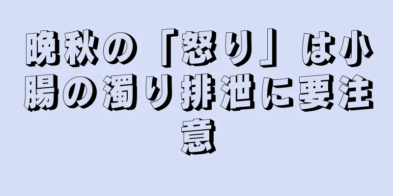 晩秋の「怒り」は小腸の濁り排泄に要注意