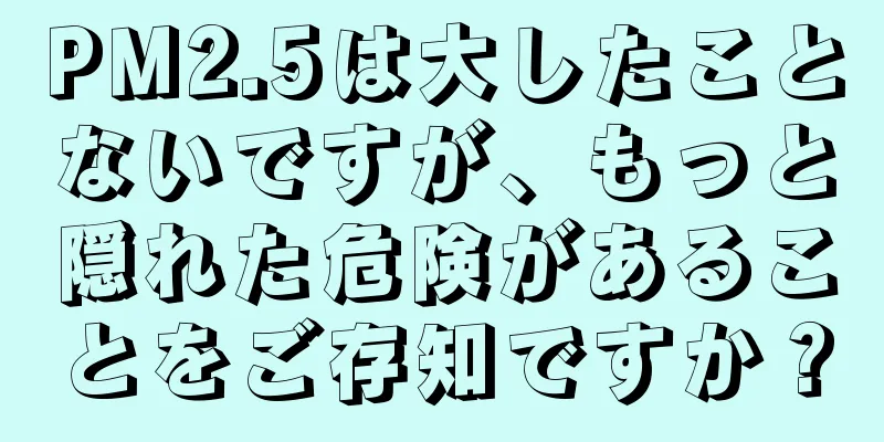 PM2.5は大したことないですが、もっと隠れた危険があることをご存知ですか？