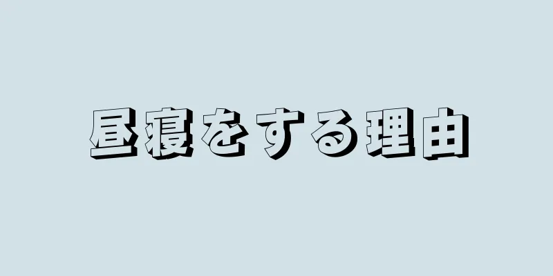 昼寝をする理由