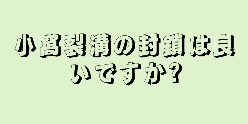 小窩裂溝の封鎖は良いですか?