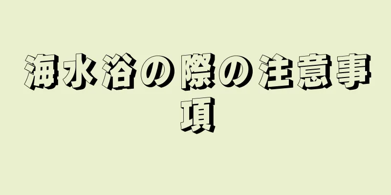 海水浴の際の注意事項