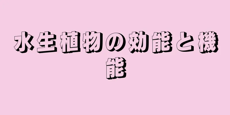 水生植物の効能と機能