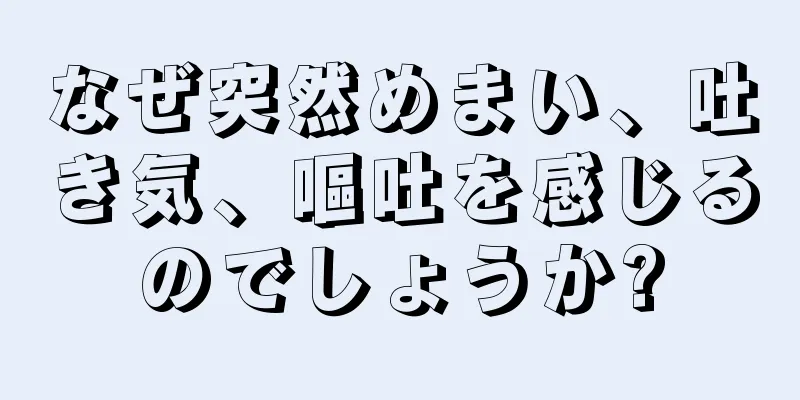 なぜ突然めまい、吐き気、嘔吐を感じるのでしょうか?