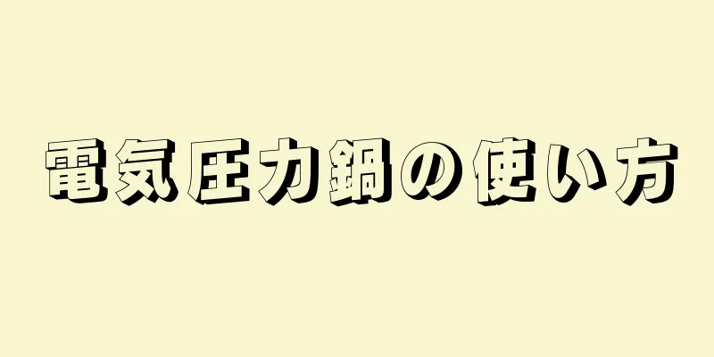 電気圧力鍋の使い方