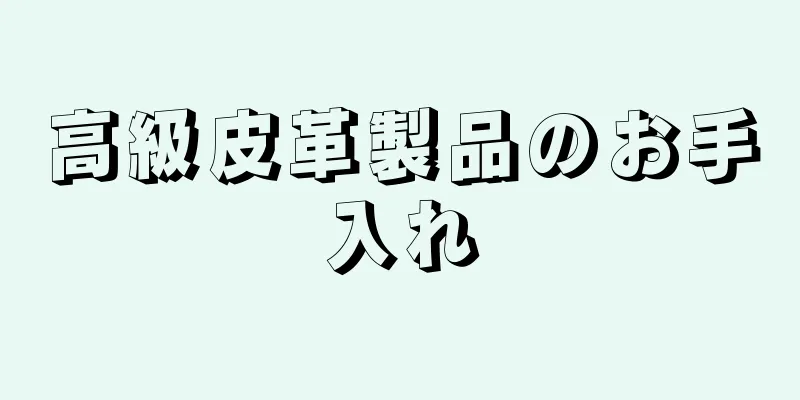 高級皮革製品のお手入れ