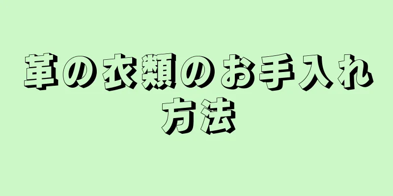 革の衣類のお手入れ方法