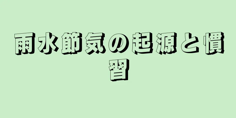 雨水節気の起源と慣習