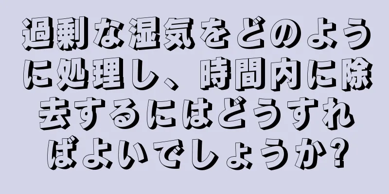 過剰な湿気をどのように処理し、時間内に除去するにはどうすればよいでしょうか?