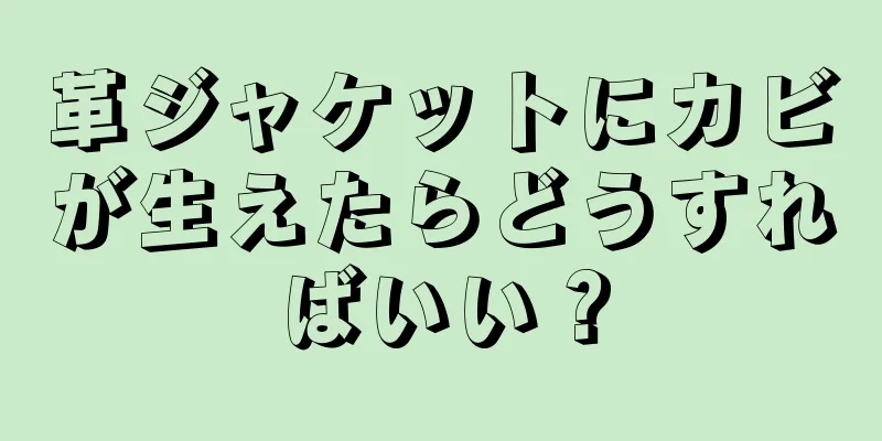 革ジャケットにカビが生えたらどうすればいい？