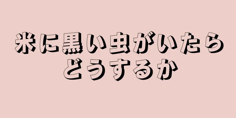 米に黒い虫がいたらどうするか