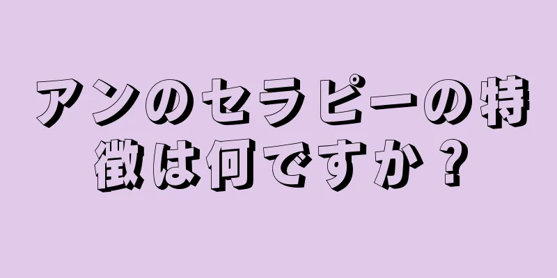 アンのセラピーの特徴は何ですか？