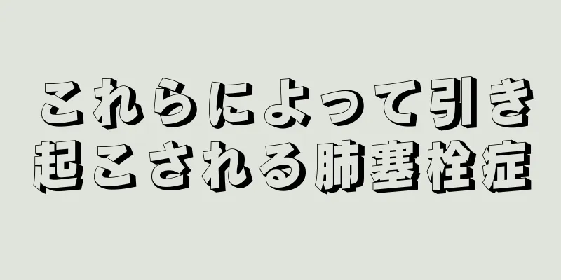 これらによって引き起こされる肺塞栓症